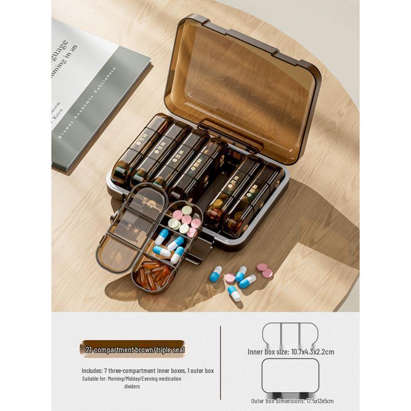 7-Day Japanese Pill Organizer: Portable 3-Times-a-Day Medicine Dispenser KTY