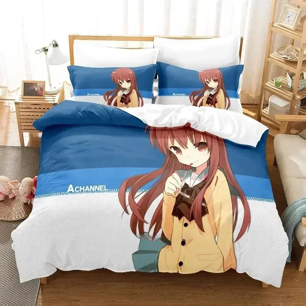 Anime A Channel Bedding Set Printed Bed Set With Pillowcase Duvet Cover Soft Queen King Size Bedclothes Home Adult Kid Bedroom