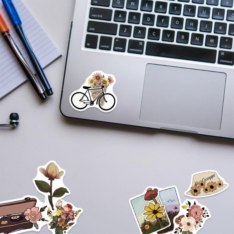 50 sheets/8 retro stickers cross-border literary pattern waterproof graffiti suitcase notebook hand account sticker wholesale