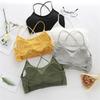 Sports Bra Women's Cross Shoulder Strap Sports Bra Yoga Navel Top Gym Fitness Tube Top Breathable Beauty Sexy Bra Back