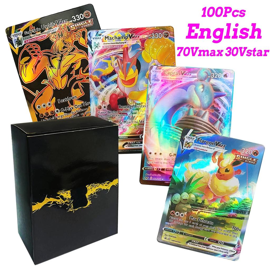 60-100Pcs New English French Spanish Pokemon Cards GX MEGA EX TAG TEAM Vstar Game Battle Card Hot Sale Collection Card Kids Children Gift Present