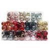 Iron Gray Shaped 12 Packs/Box [PVC] Christmas Ornaments Various Styles Electroplated Shaped Christmas Balls Boxed Christmas Tree Pendants Holiday