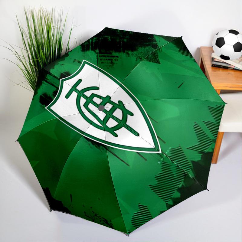 Green Shield Emblem Design Printed Automatic Umbrella, 8-Frame for Travel, camping, Casual Umbrella, Essential Gift for for family and friends