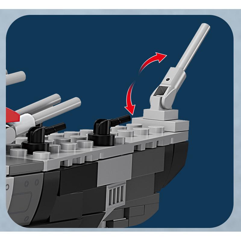 WW2 German Military World War 2 Battleship Class Cruise Ship Building Blocks Warship Cruiser Model Bricks Children Kids Toy Birthday Gift