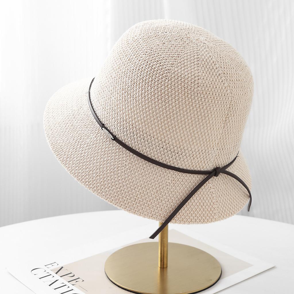 French Elegant Bow Knitted Fisherman's Hat Children's Spring and Autumn Fashion Casual Small Brim Hat Sunscreen Sun Hat Tide