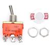 10PCS Industrial E-TEN1321 Mini Toggle Switch AC 250V 15A 6 Pin Rocker Terminal Switch 12mm Orange ON ON Toggle Marine
