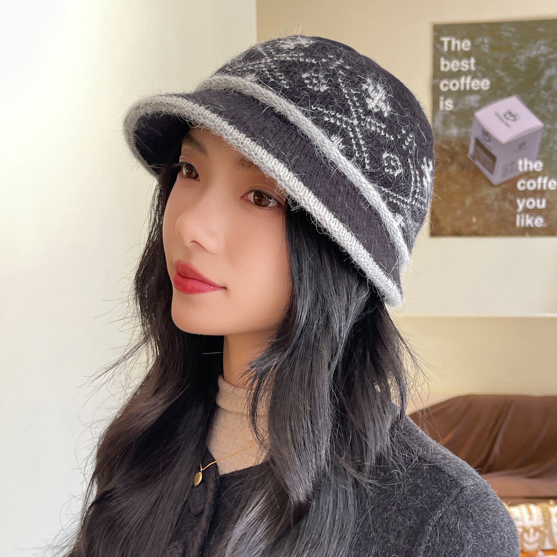 

Elderly Women s Hat Autumn Winter Plush Lining Knitted Hat, Warm Mother Grandma Bucket Hat Wholesale One size