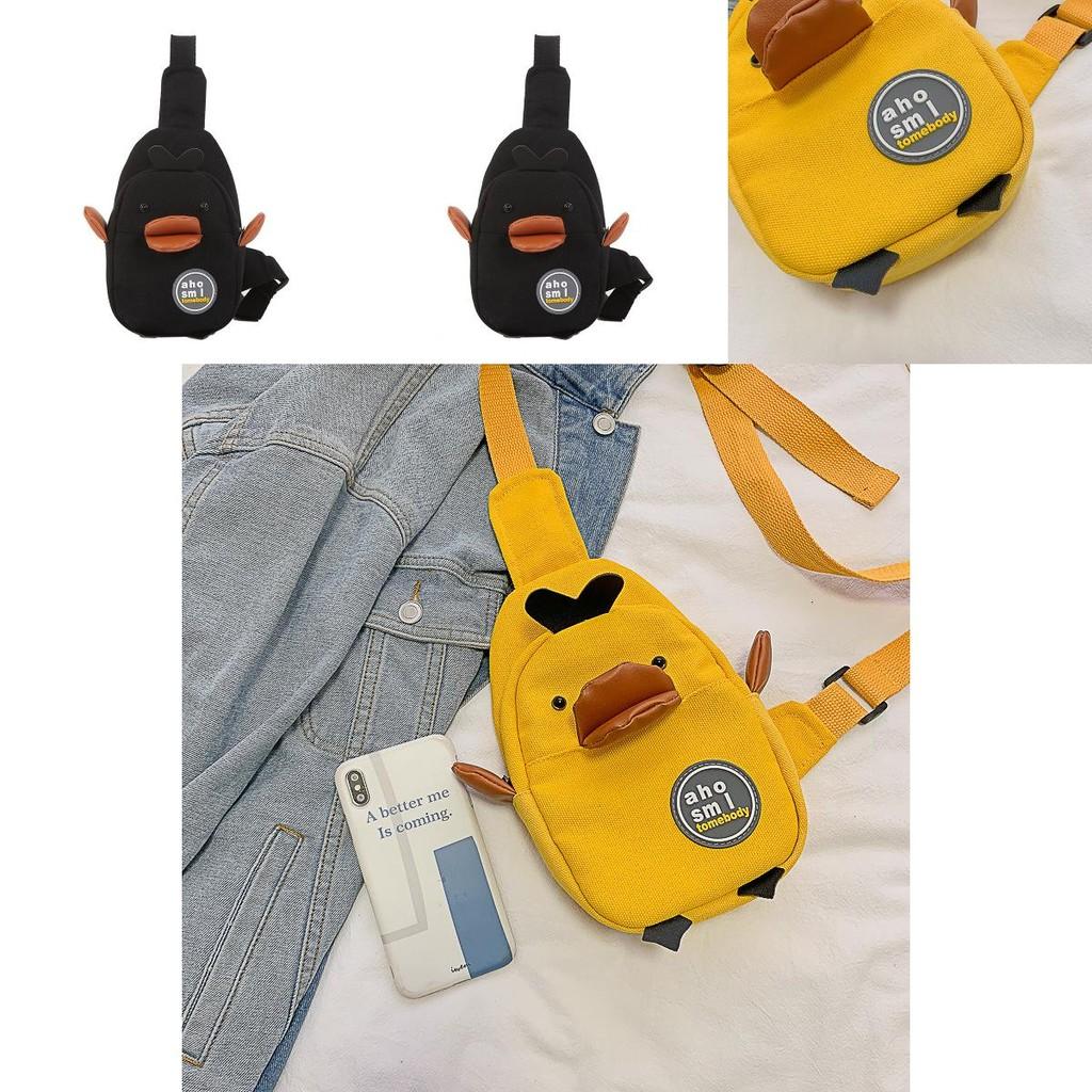 Canvas Childrens Bag With Cartoon Duck Design And Crossbody Strap For Kindergarten Kids