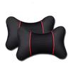 PU Leather Knitted Car Pillows Headrest Neck Rest Cushion Support Seat Accessories Auto Black Safety Pillow Universal Decor