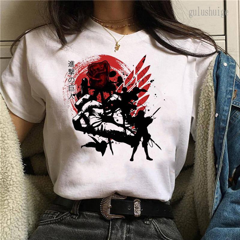 Attack the giant manga summer new fashion breathable couple student round neck short-sleeved Anime T-shirt
