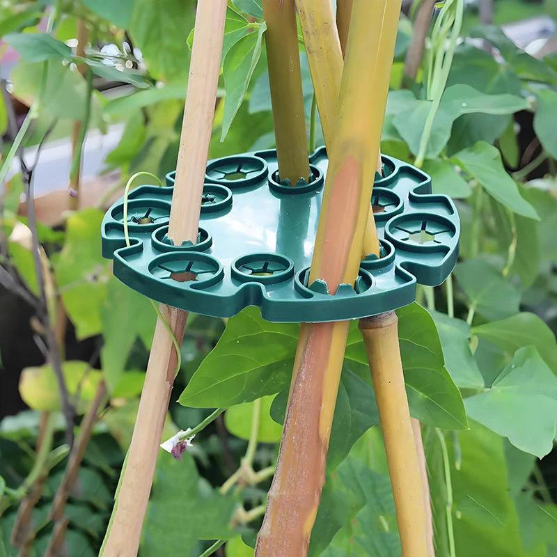 10pcs Plastic Plant Pea Bean Vine Stake Connector Cane Pole Rack Holder Garden Plant Bracket Flower Column Climbing Frames