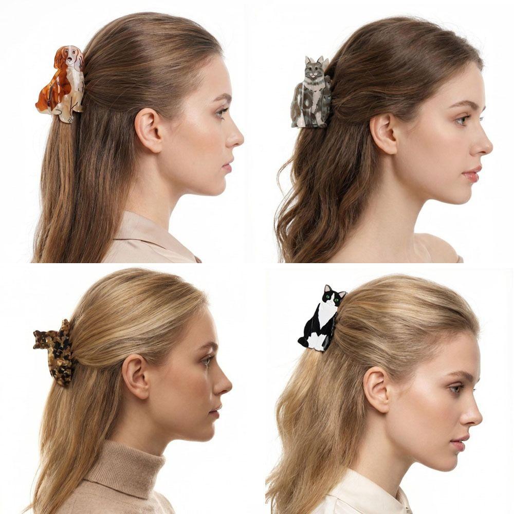Korean Style Cat Hair Claw Clip Cartoon Acetate Hair Clips Gifts Shark Clip  For Women