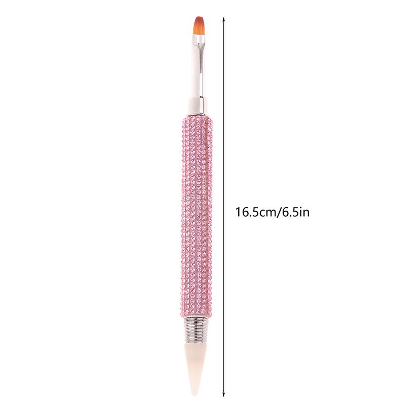 Shiny Diamond Nail Art Brush Double-Ended Dotting Pen Carving Flower Painting Pen Diy Manicure Tool Acrylic Uv Gel Extension