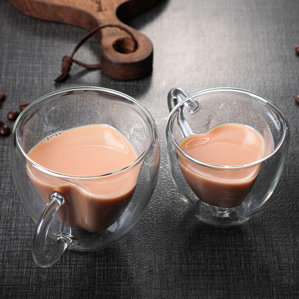 Drinkware Glass Cup for Juice Milk Kitchen Dinking Glasses Tea Cup Insulated Glass Cup Coffee Mug