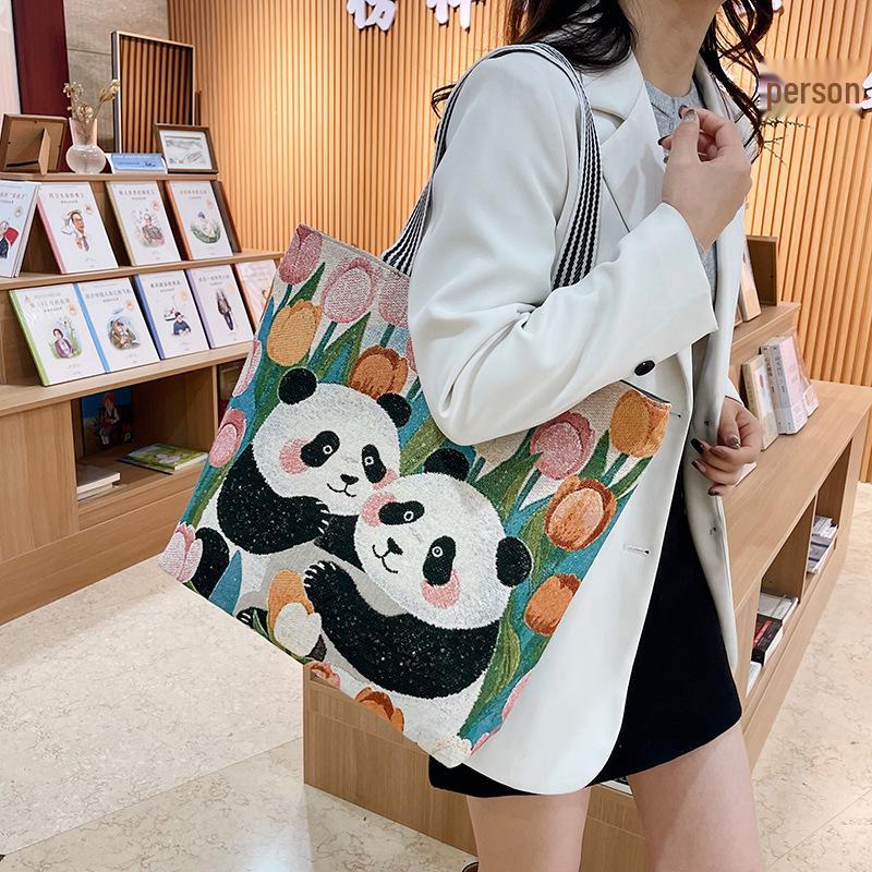 Etnická plátěná taška přes rameno s pavím motivem - Dámská módní taška Tote s velkou kapacitou