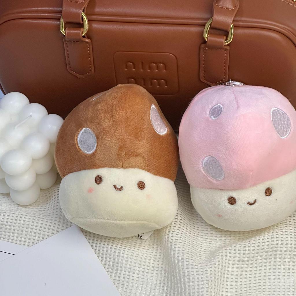 Cute Cartoon Mushroom Plush Keychain Doll