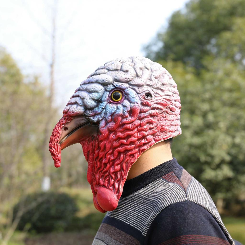 Easter animal mask, new turkey mask, Halloween party costume headgear, Thanksgiving latex turkey mask