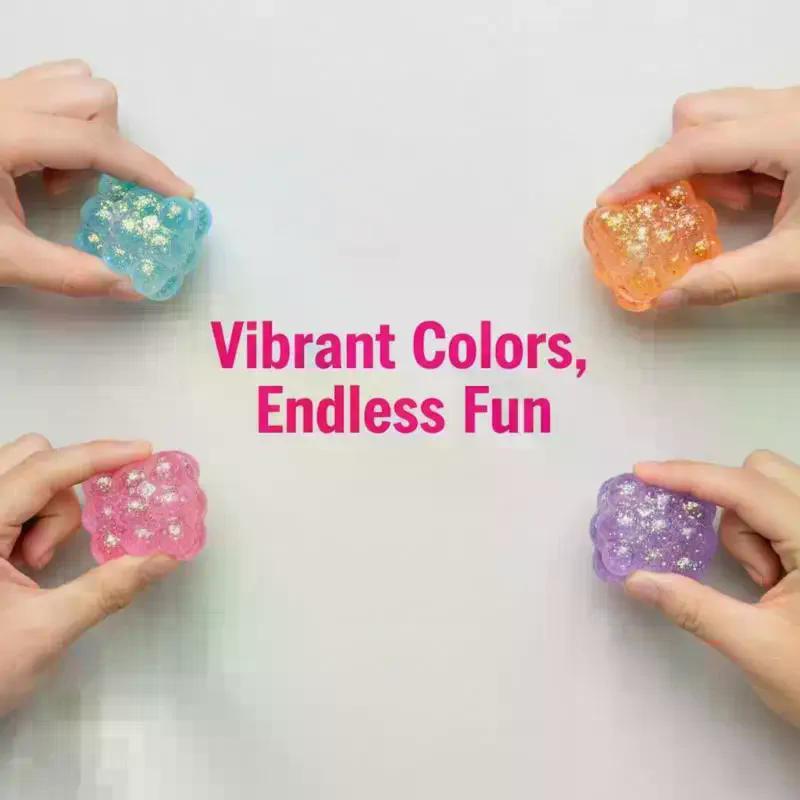 Maltose Pressure Relief Squeeze Toy 1Pcs Shining Cube Colored Soft Ball Suitable For All Age Group Daily Relax