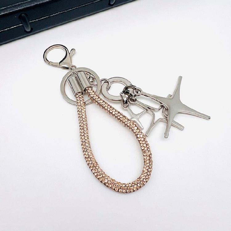 Stylish Star Keychain Decoration With Rhinestones Sturdy Rope Aloy for Elegant Designs In Your Daily Use Items