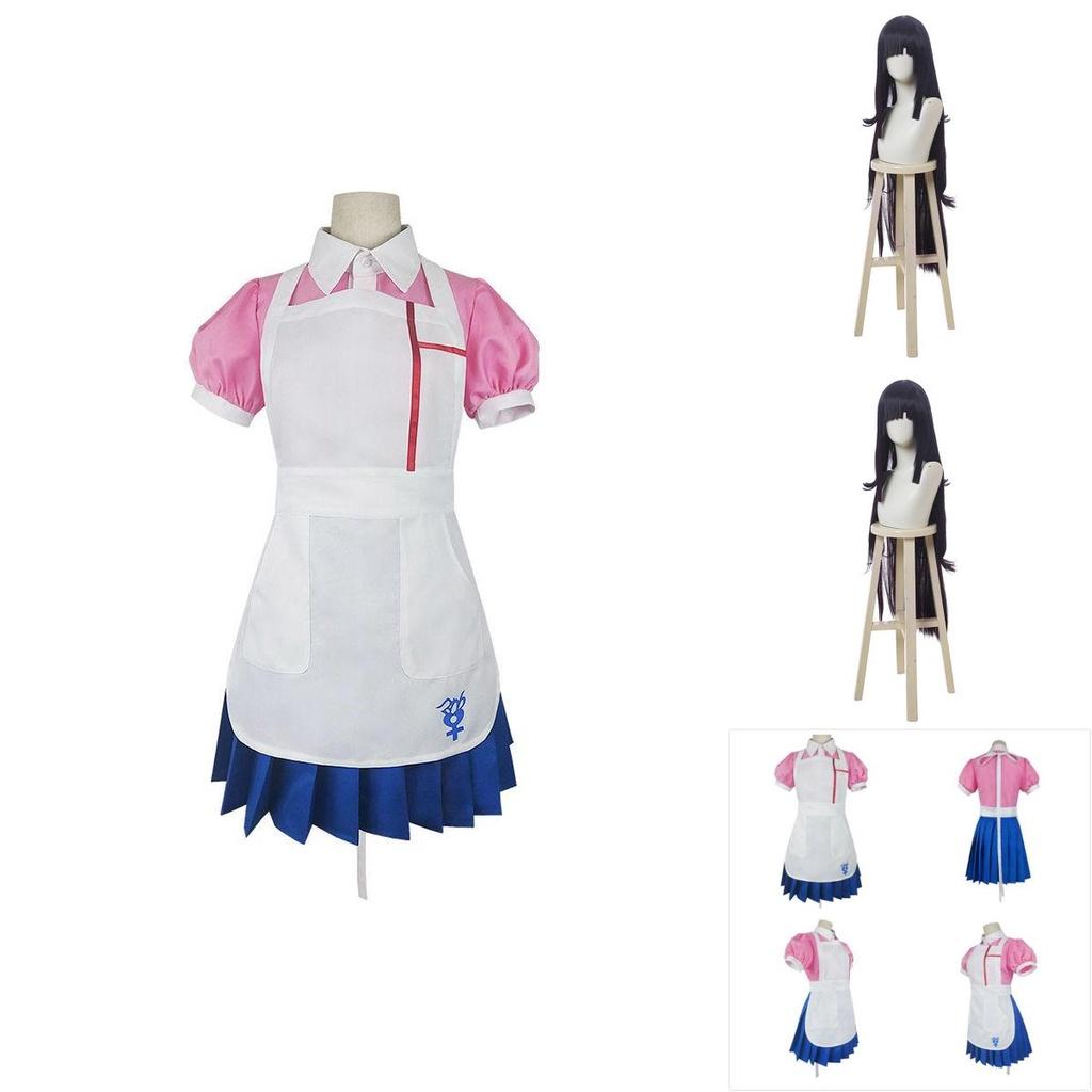 Dangan Ronpa 2 Mikan Tsumiki Pink White Uniform Suit Costume