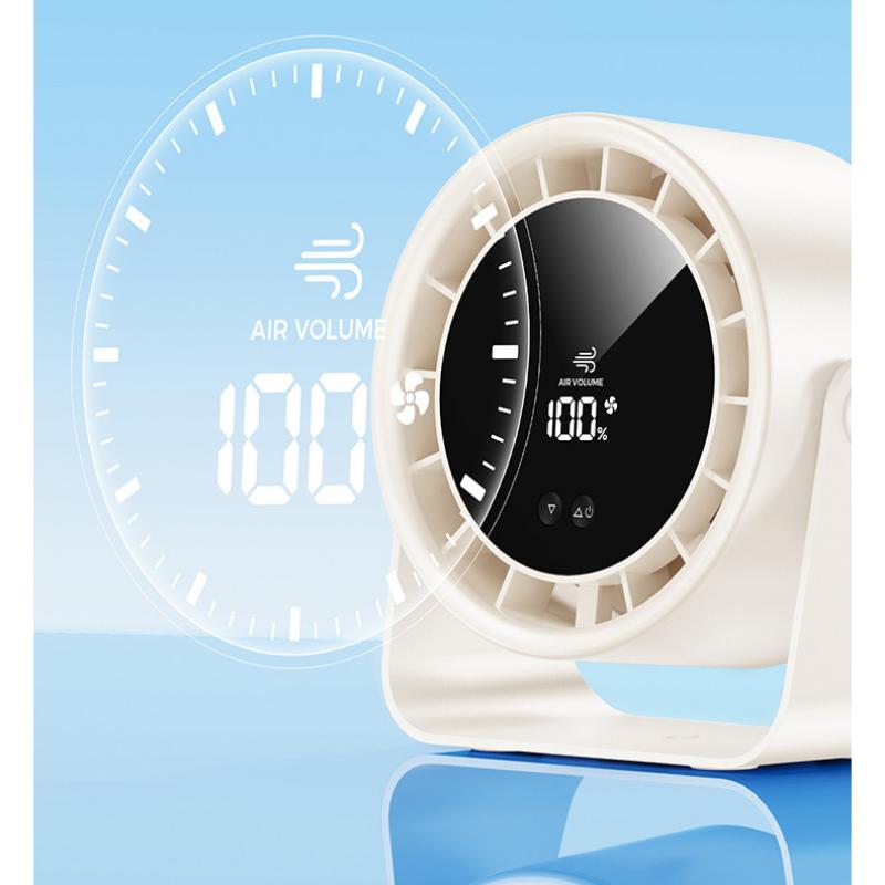 Desktop Fan High-speed 100 Speed Adjustable Circulating Fan Charging Digital Display Turbine Wall Mounted Desktop Fan