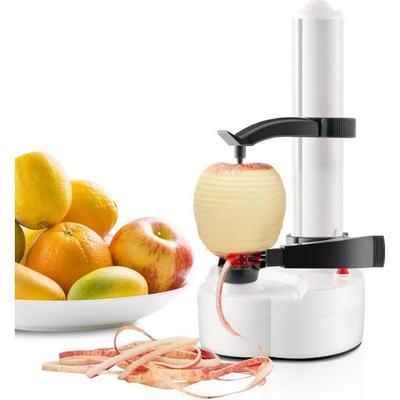 Electric Potato Peeler Automatic Rotation Kitchen Peeling Machine for Fruits (White)