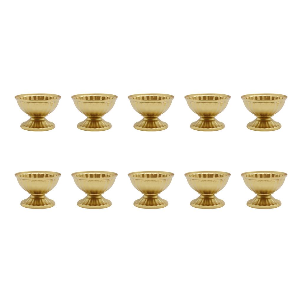 10 Pcs Mini Gold Flower Vases 6.7cm Tall, Bright Golden Metal Vases for Table Centerpieces, Small Flower Arrangement Pots
