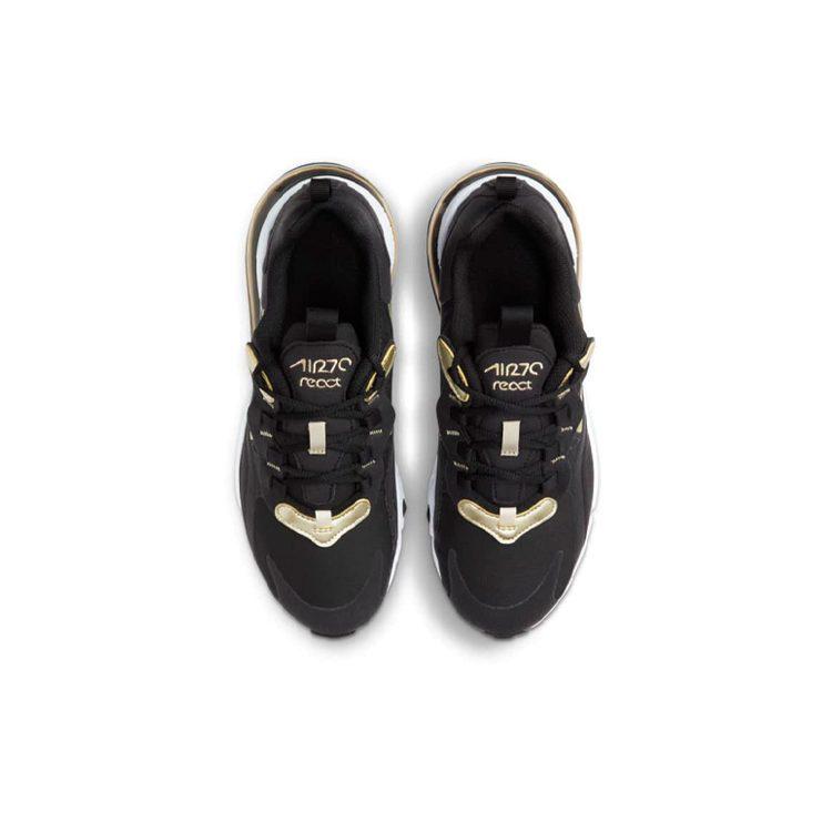 Nike Air Max 270 React Black Metallic Gold Star GS BQ0103-018