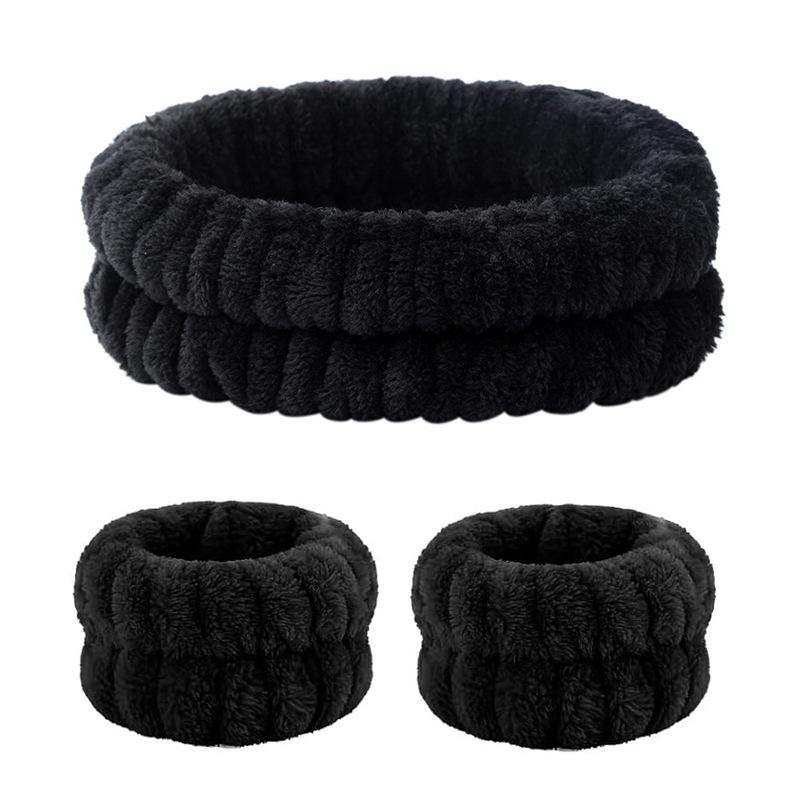 Fascia per Lavaggio Viso, Elastico per Lavaggio Viso, Fascia per Capelli da Donna, Peluche Monocolore, Fascia per Capelli da Casa per Trucco, Elastico per Capelli