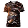 Tiger Grafik T Shirt Für Männer 3D Print Kurzarm Schwarz Tops Mode Herren Kleidung Männlich Atmungsaktive Sweatshirt Sommer Streetwear