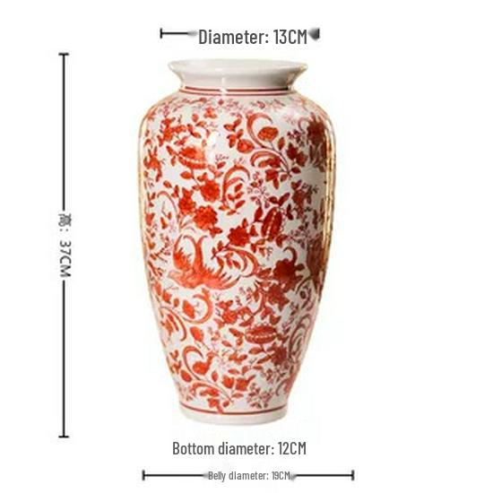 Red & White Floral Chinese-style Ceramic
