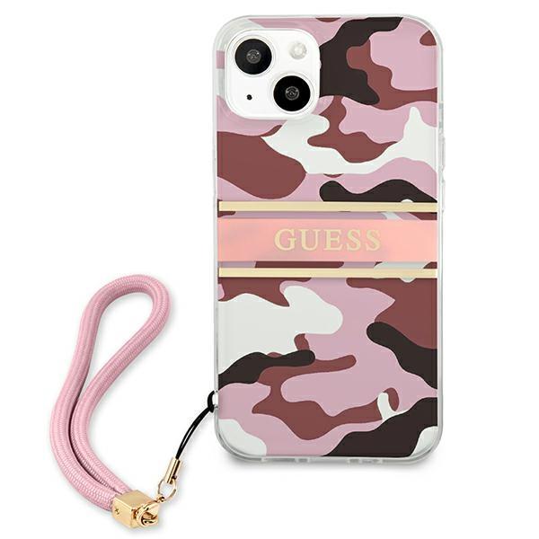 Guess Guhcp13Skcabpi Iphone 13 Mini 5,4 Różowy/Pink Hardcase Camo Strap Collection