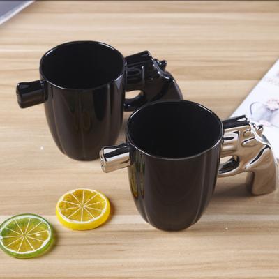 Creative Double-headed Pistol Mug, Gun Head Ceramic Cup, Personalized Ceramic Cup, Special-shaped Unique Mug Cup