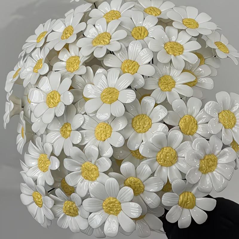 6/8/10pcs Ceramic Daisy Flowers Handcrafted Eternal Blooms DIY Ornament Home Decoration / Outdoor Photography