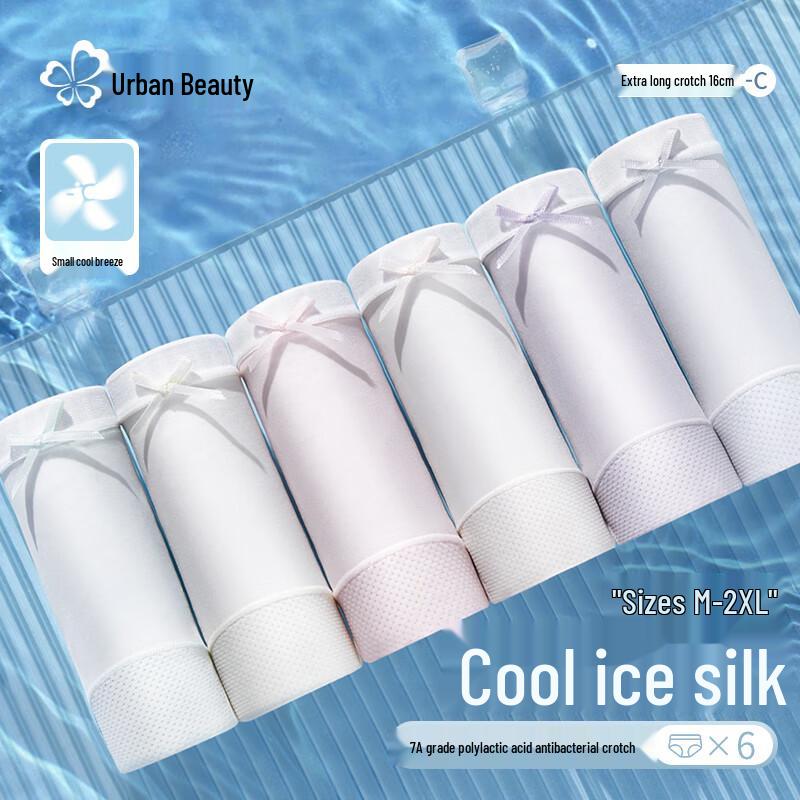 Urban Beauty Women's 6-Pack Ice Silk Seamless Briefs