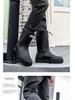 Unisex Mid-Calf Waterproof Drawstring Rain Boots - Lightweight Non-Slip Rubber Shoes