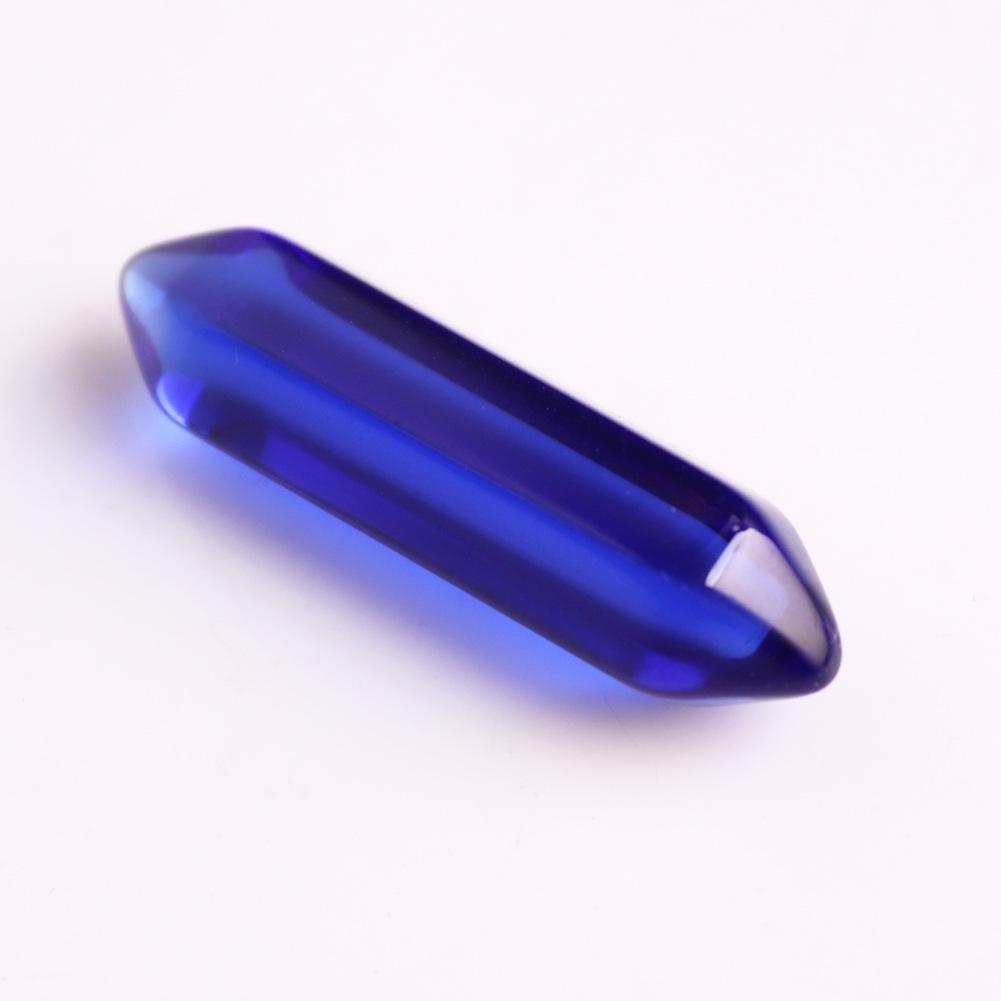 32x8mm Natural Stone Crystal Double Pointed Hexagonal Column Pendant Necklace