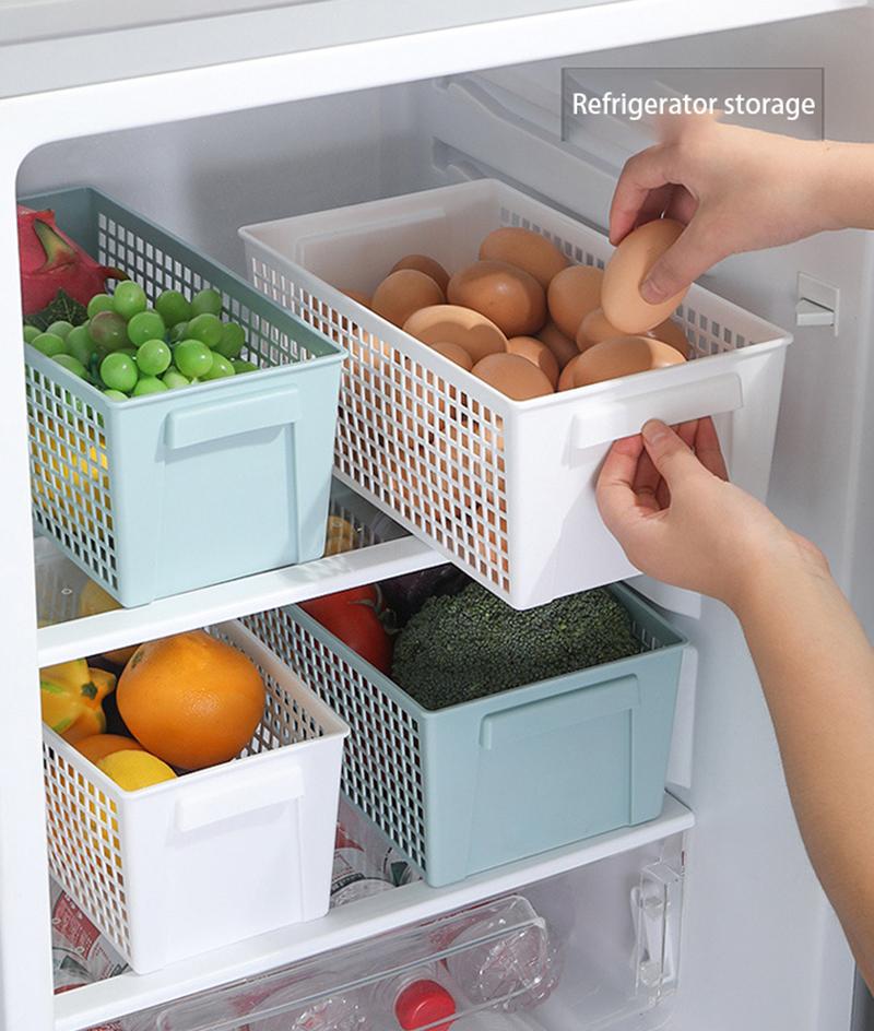 Multi-Purpose Storage Basket Snacks Storage Hollow Rectangular Ins Storage Box Basket Sorting Sundries Plastic Basket