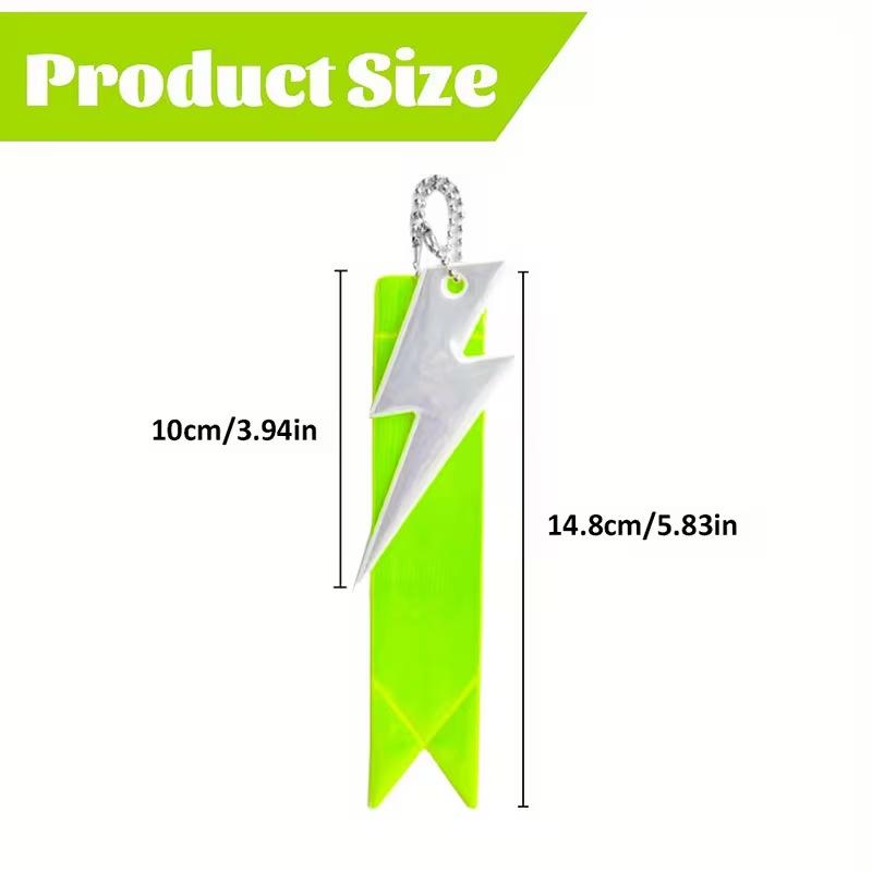 5Pcs Safety Reflective Strip And Keychain Set Unisex Outdoor Night Running And Cycling Handheld Nighttime Reflective Pendant