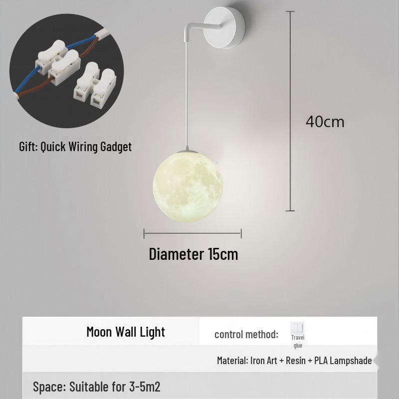 Lampa de perete de desene animate din rășină pentru camera copiilor Micul Urs cu lumină de lună