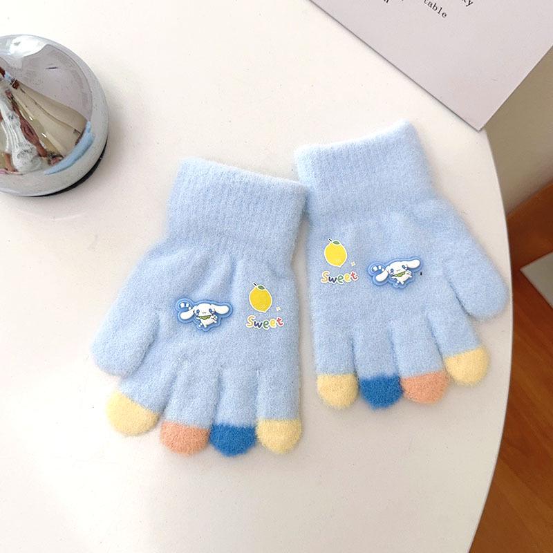 Luvas de Inverno Infantis Fofas de Urso Estilo Coreano - Quentes, À Prova de Frio, Design de Cinco Dedos para Meninos e Meninas