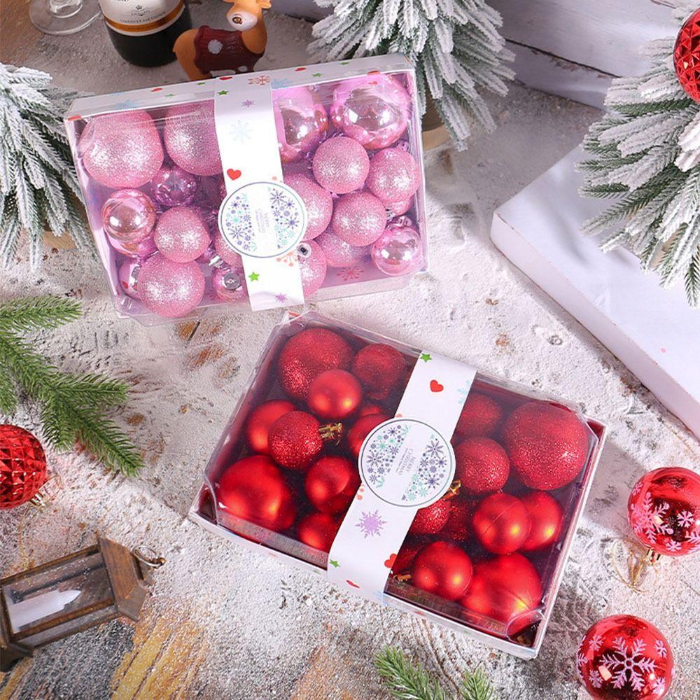 26Pcs Plastic Christmas Hanging Ball Merry Christmas Tree Decor Hotel Office Decor