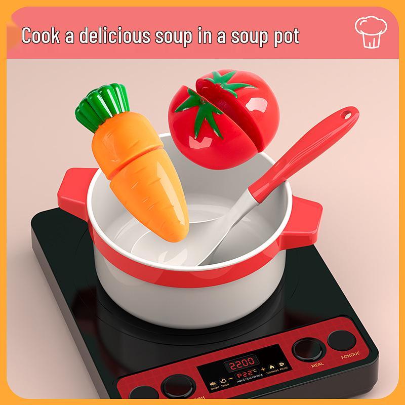 Children's Play Kitchen Set: Cooking & Cutting Toy with Vegetables for Boys & Girls