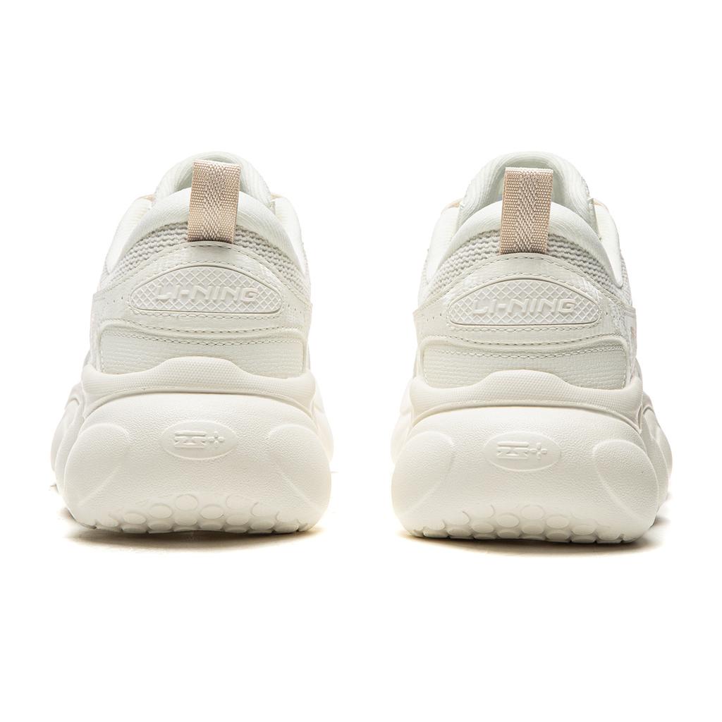 Li Ning Cloud Cushioning Slip Resistant Abrasion Resistant Lightweight Low top Casual Shoes Women's Ivory AGCW104-1