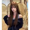Gu Zao Baby Warm Chestnut Brown Long Straight Bangs Wig - Realistic & Fluffy