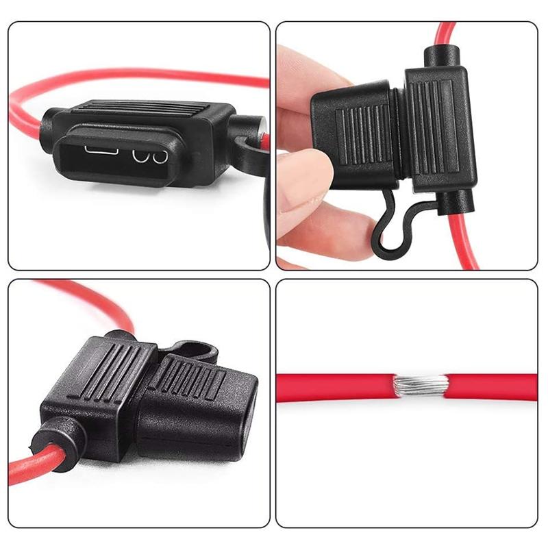 5Pcs 14AWG Car Mini Fuse Box Blade Type In Line Fuse Holder Waterproof for 2V 30A Car Motorcycles Wire Cutoff Switch Socket