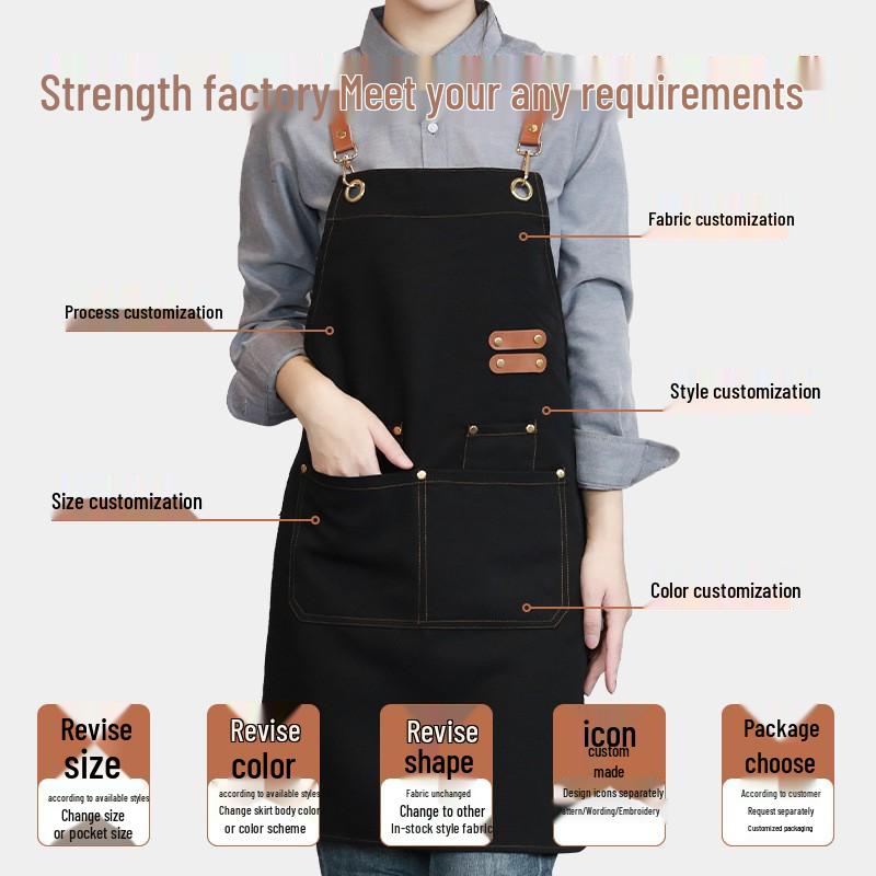 Tablier en toile imperméable avec logo personnalisé: Vêtements de travail résistants à la saleté et à l'huile pour cuisines et restauration