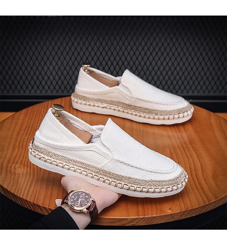 2025 Men's Casual Slip-On Canvas Shoes: Trendy Fisherman Style, Breathable, Two-Way Wear