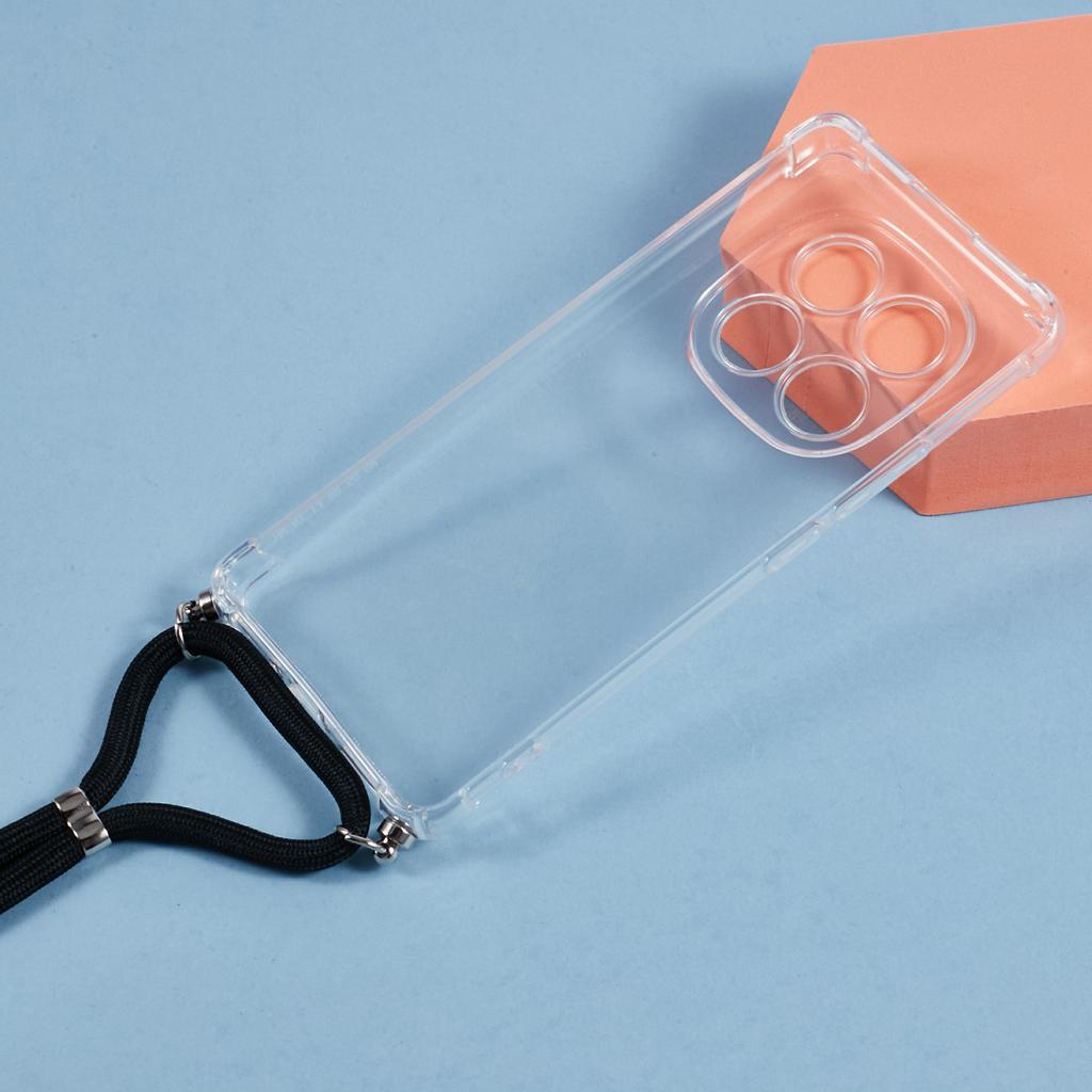 For Xiaomi Redmi Note 14 Pro 5G/Poco X7 5G Case Reinforced Corner TPU Clear Phone Cover with Lanyard