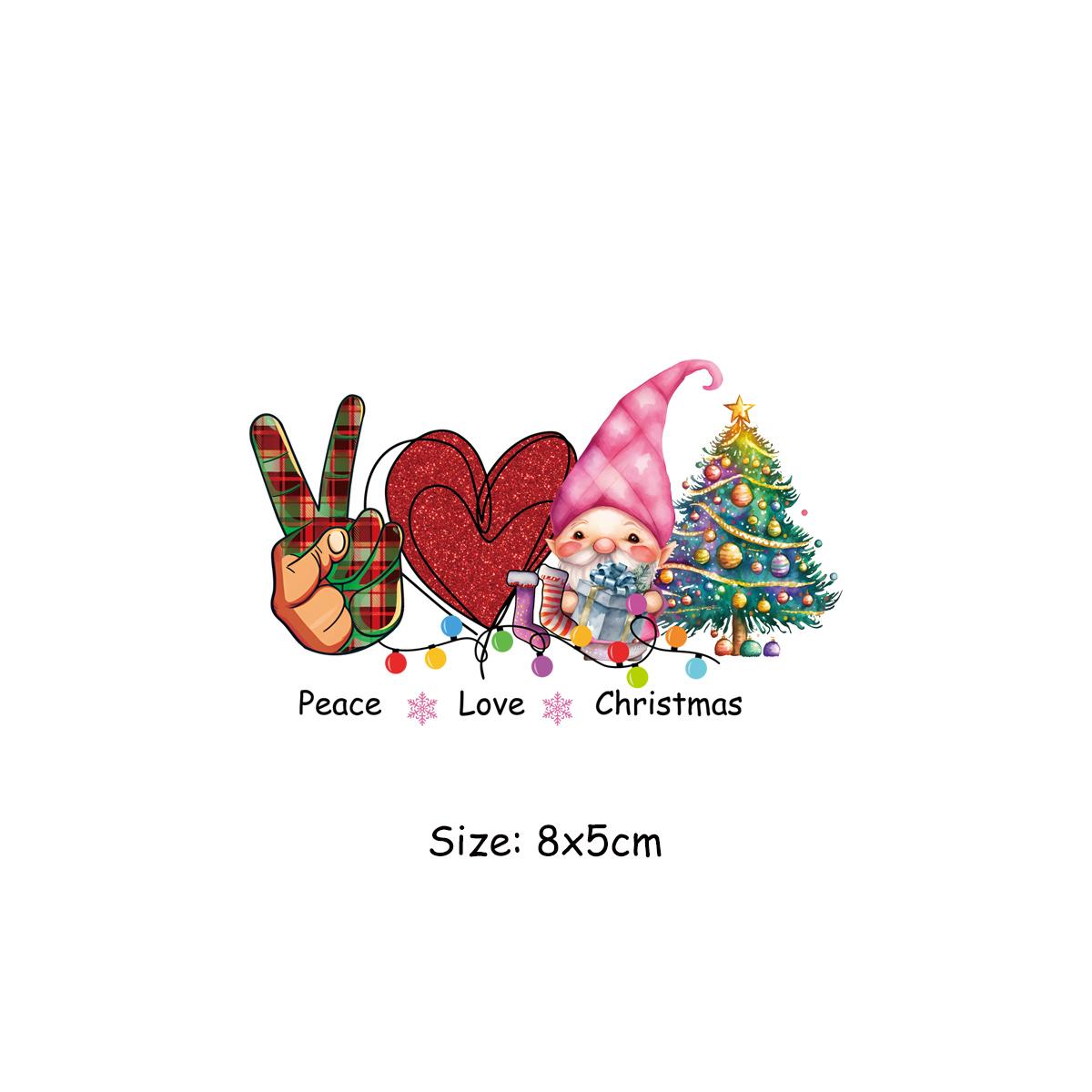 

Аксессуары «сделай сам», нашивка «Мир, любовь», Рождество, термоклейкая передача, моющаяся, художественные ремесла, глажка одежды, аппликация, термоперенос